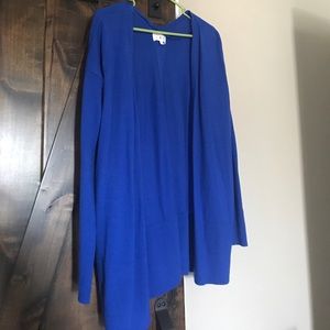 100% Merino Cobalt Blue Open Cardigan w/Pockets